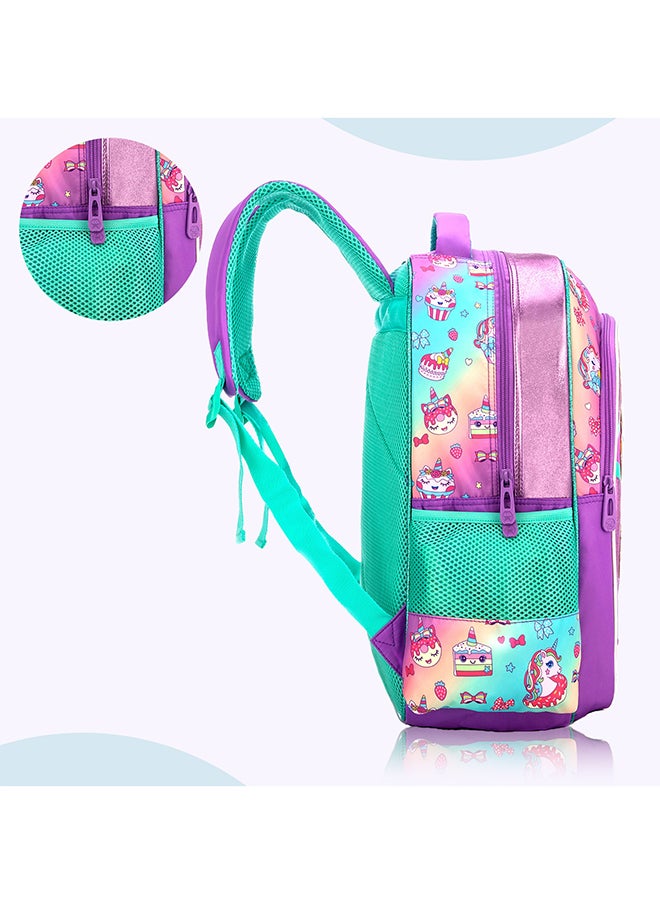 Eazy Kids 18" Set of 4 School Bag Lunch Bag Activity Bag & Pencil Case Unicorn-Pink  - Image 3