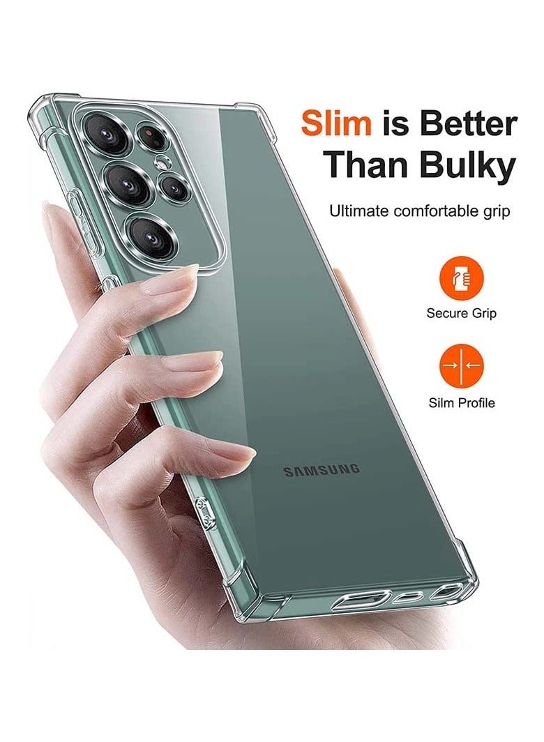 حافظة حماية شفافة لهاتف سامسونج جالاكسي S24 الترا 5G من مادة البولي يوريثان الحراري الناعم، حافظة حماية خلفية شفافة ممتصة للصدمات، زوايا معززة لهاتف S24 الترا - Image 4