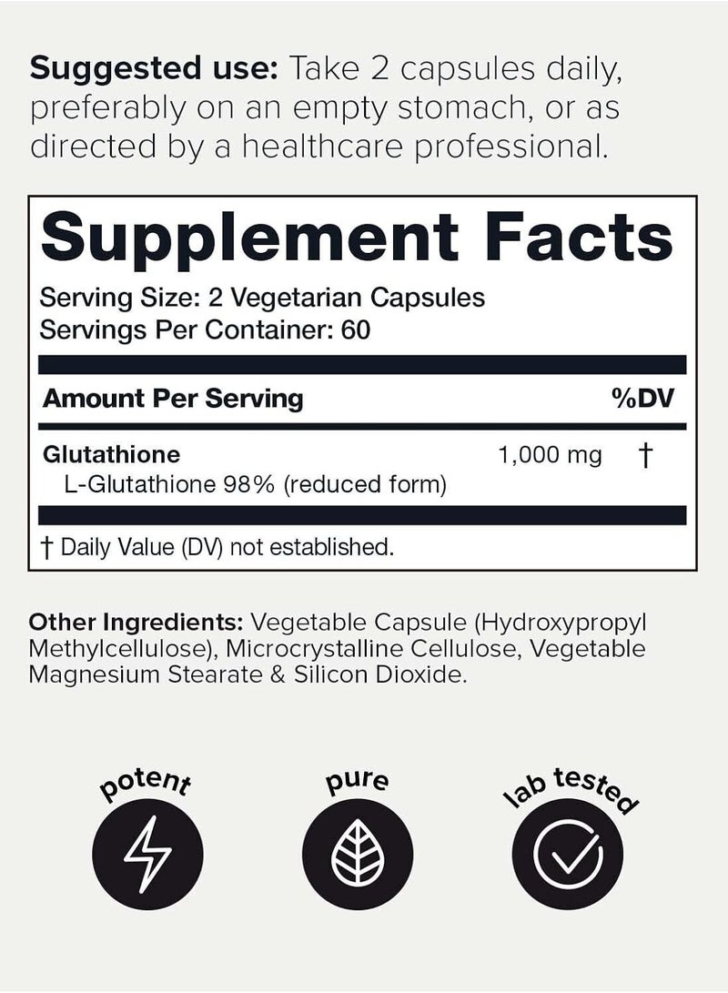 Toniiq Ultra High Strength Glutathione Capsules 1000 Mg With Concentrated Formula 120 Pieces  - Image 2