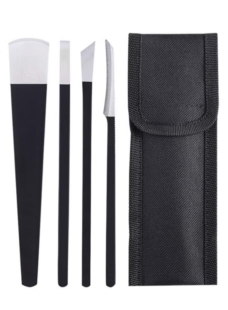 Generic 4-Piece Pedicure Knife Tools Kits Professional Stainless Steel Ingrown Toenail Set with Storage Bag for Feet Toe Correction - Image 1