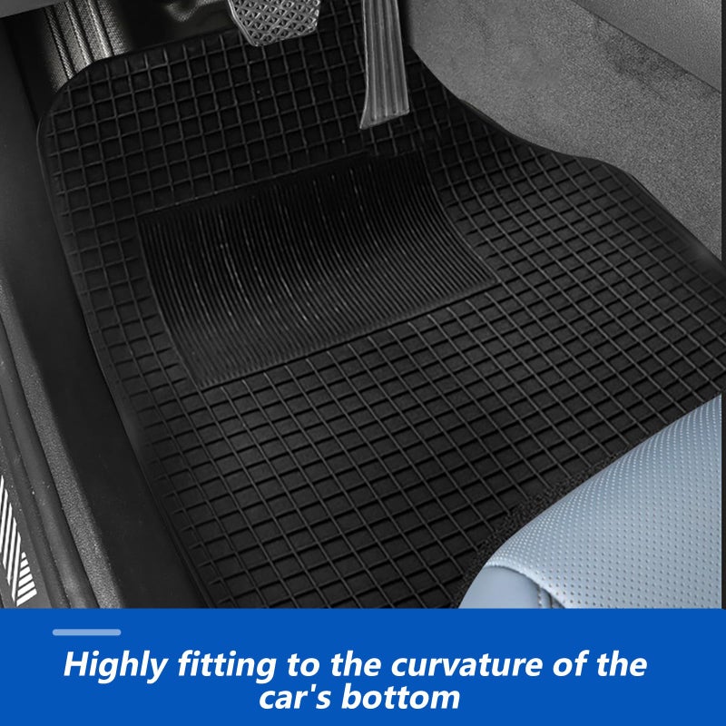 Universal 4PCS PVC Car Floor Mats Set Non Slip Waterproof Full Coverage Protection - Image 3
