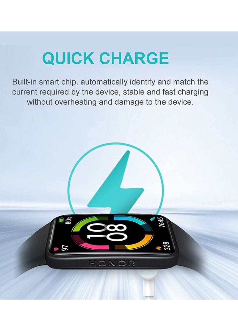 شاحن متوافق مع ساعة هواوي فيت، كابل شحن USB قاعدة شاحن حامل لشاشة هواوي باند 6 (أبيض) - Image 3