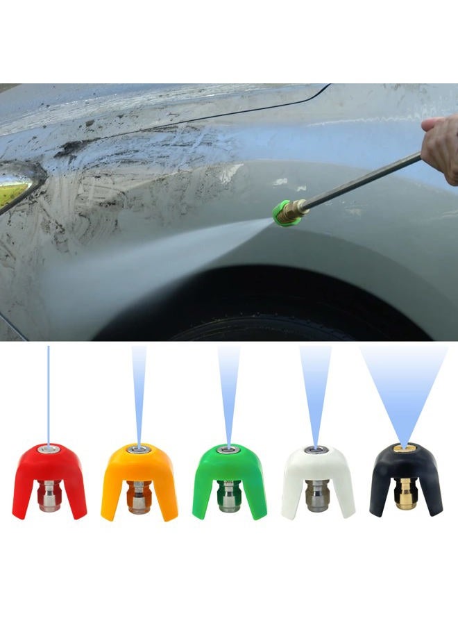 KIBBEH 5 Pack Quick Connect Pressure Washer Nozzle Tips - Compatible with Sun Joe SPX 3000 Series & Universal Pressure Washers, Quick Connect Spray Tip Set(0°, 15°, 25°, 40°, Soap) - Image 3