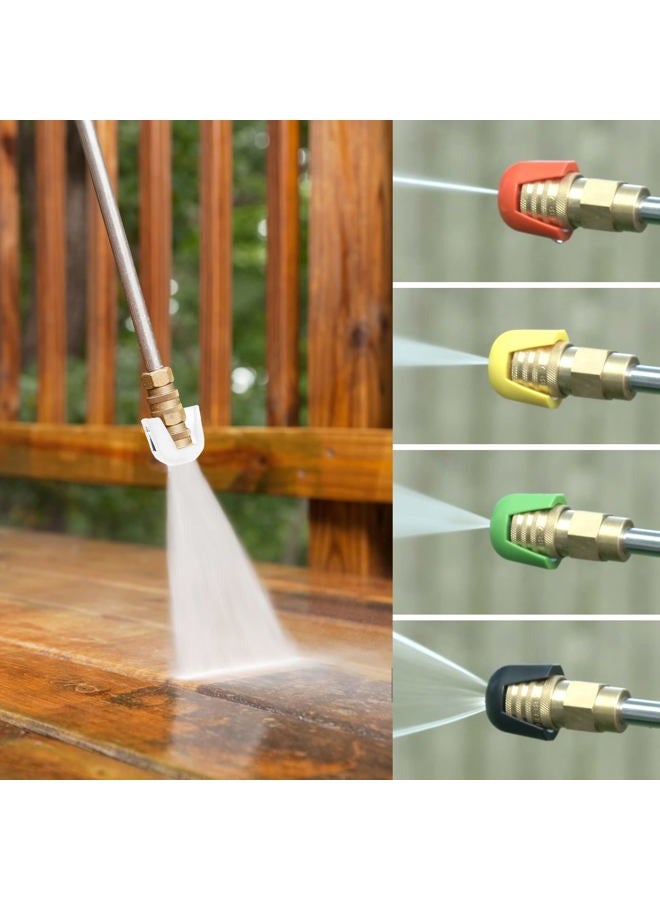 KIBBEH 5 Pack Quick Connect Pressure Washer Nozzle Tips - Compatible with Sun Joe SPX 3000 Series & Universal Pressure Washers, Quick Connect Spray Tip Set(0°, 15°, 25°, 40°, Soap) - Image 2