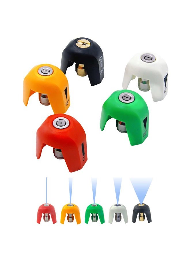 KIBBEH 5 Pack Quick Connect Pressure Washer Nozzle Tips - Compatible with Sun Joe SPX 3000 Series & Universal Pressure Washers, Quick Connect Spray Tip Set(0°, 15°, 25°, 40°, Soap) - Image 1