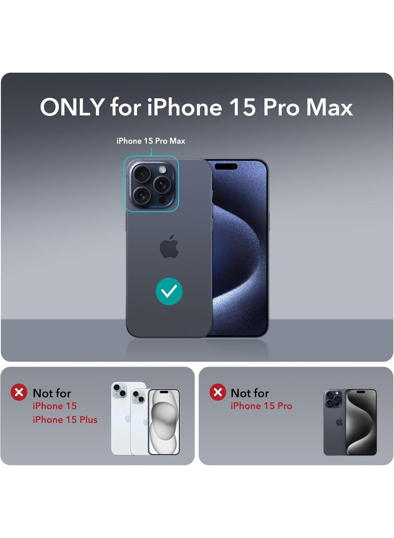 جراب حماية مغناطيسي مقاوم للصدمات لهاتف iPhone 15 Pro Max، بتصميم نحيف ومغناطيس قوي، مع حماية بارزة للكاميرا والشاشة، متوافق مع iPhone 15 Pro Max بشاشة 6.7 بوصة. - Image 2