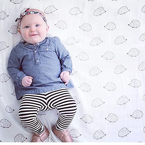 SwaddleDesigns Cotton Muslin Swaddle Blanket, Receiving Blanket for Boys & Girls, Best Shower Gift, 46x46 inches, Black Hedgehog - Image 3