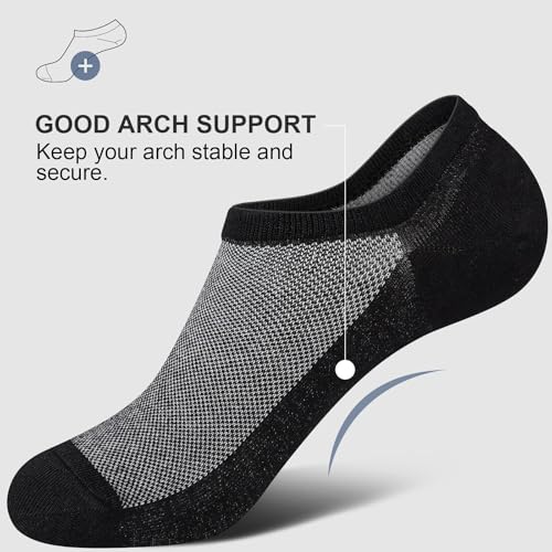 wernies Men No Show Socks, Low Cut Ankle Sock, Men Short Socks Casual Cotton Black Size 11-13 - Image 2