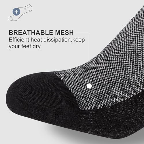 wernies Men No Show Socks, Low Cut Ankle Sock, Men Short Socks Casual Cotton Black Size 11-13 - Image 3