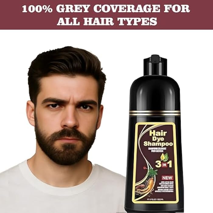 ABBASI Hair Dye Shampoo - 3 in1 Formula for Fast Grey Coverage Shampoo - Natural Hair Color Shampoo for Women & Men, Herbal Ingredients Instant Color Shampoo Hair Dye - Champu Para Canas Mujer 500ml (Black) - Image 5