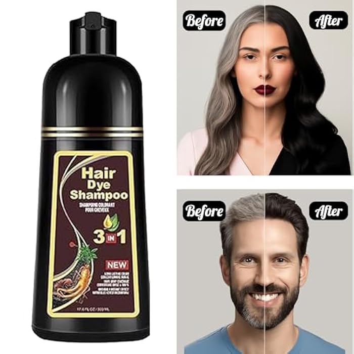 ABBASI Hair Dye Shampoo - 3 in1 Formula for Fast Grey Coverage Shampoo - Natural Hair Color Shampoo for Women & Men, Herbal Ingredients Instant Color Shampoo Hair Dye - Champu Para Canas Mujer 500ml (Black) - Image 3