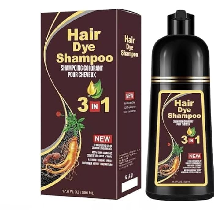 ABBASI Hair Dye Shampoo - 3 in1 Formula for Fast Grey Coverage Shampoo - Natural Hair Color Shampoo for Women & Men, Herbal Ingredients Instant Color Shampoo Hair Dye - Champu Para Canas Mujer 500ml (Black) - Image 1