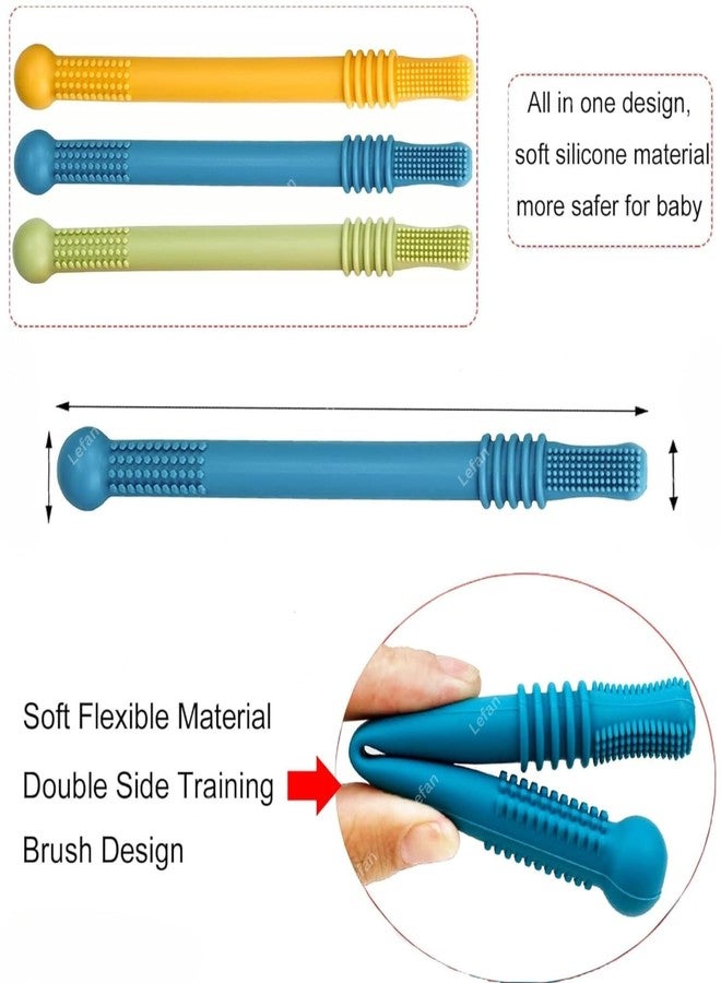 Lefan Silicone Tube Teething Toys for Babies - 6-18 Months Infants - Pack of 3 Pcs, Multicolor (Round-3Pcs) - Image 3