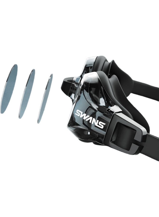 Swans Swimming Goggles, Imported From Japan, Waterproof, Anti-Fog, High-Definition, Clear Lens Coated, Swimming Glasses For Men And Women, Fox2M-2 White - Image 1