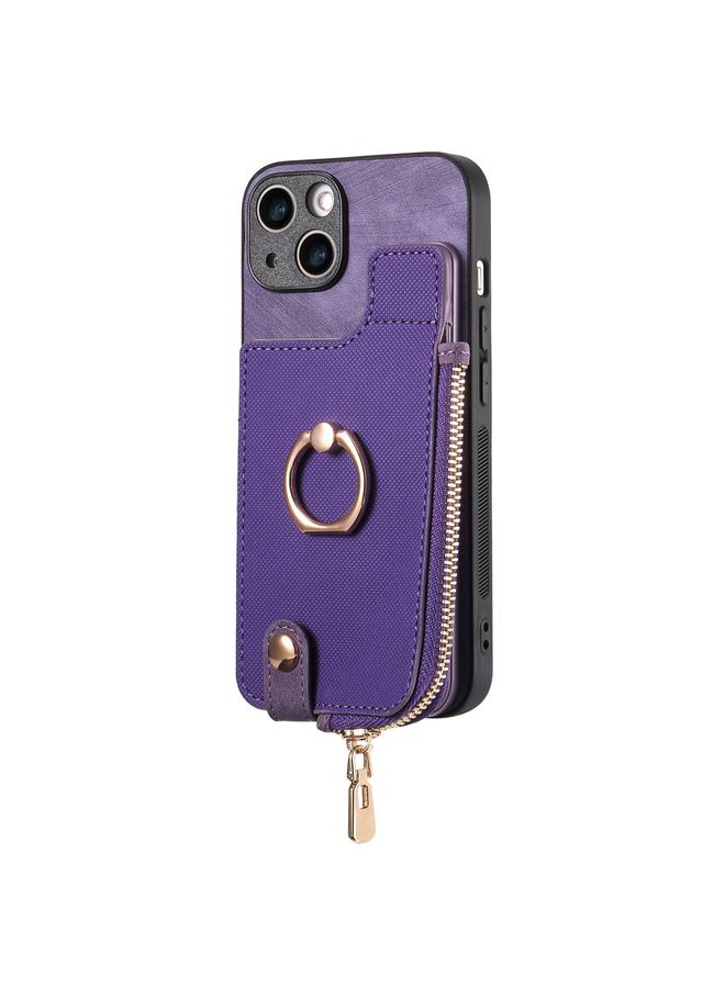 زبون جراب لهاتف iPhone 11 Pro مع حلقة جلدية متقاطعة وسحاب عمودي ومحفظة خلفية للهاتف - Image 2