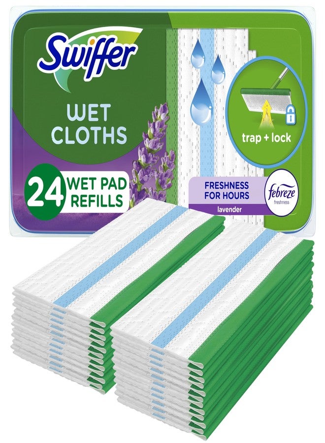 Swiffer Sweeper Wet Mopping Pad Refills for Floor Mop with Febreze Lavender Vanilla & Comfort Scent 24 Count - Image 1