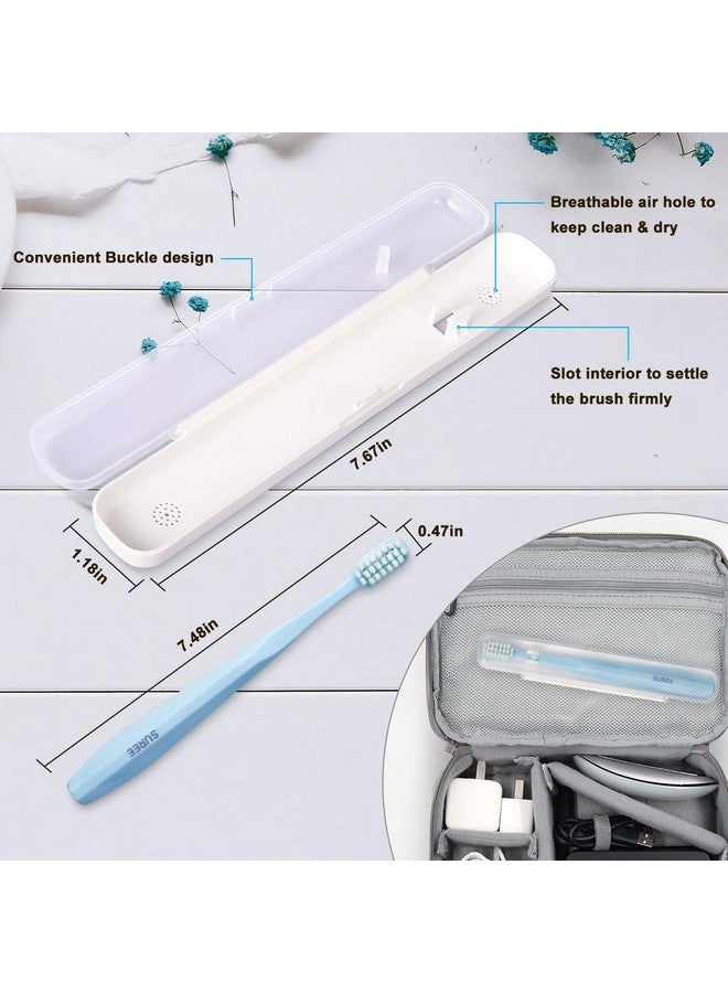 سوري فرشاة أسنان فائقة النعومة للأسنان الحساسة، فرشاة أسنان نانوية مطورة تحتوي على 10000 شعيرة، فرشاة أسنان فائقة النعومة للبالغين وكبار السن، فرشاة أسنان يدوية محمولة مع حقيبة سفر فردية (عبوة من 4 قطع) - Image 3
