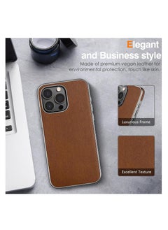 Aookay For iPhone 16 Pro Max Leather Case, Business Luxury Classic PU Leather Elegant Designer Men Cover Soft Non-Slip Grip Phone Cases for iPhone 16 Pro Max  (Brown)  - Image 3