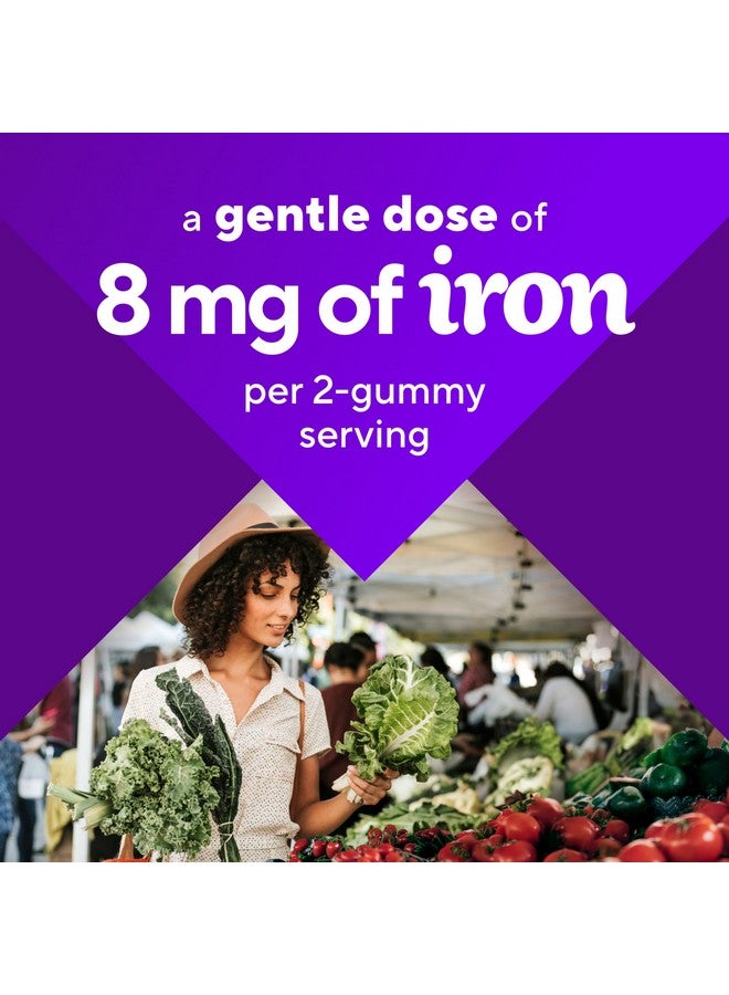 Vitafusion Iron Gummy Vitamin Supplement, Supports Red Blood Cell Production*, Guava Hibiscus Flavor, 30 Servings, 60 Count - Image 4