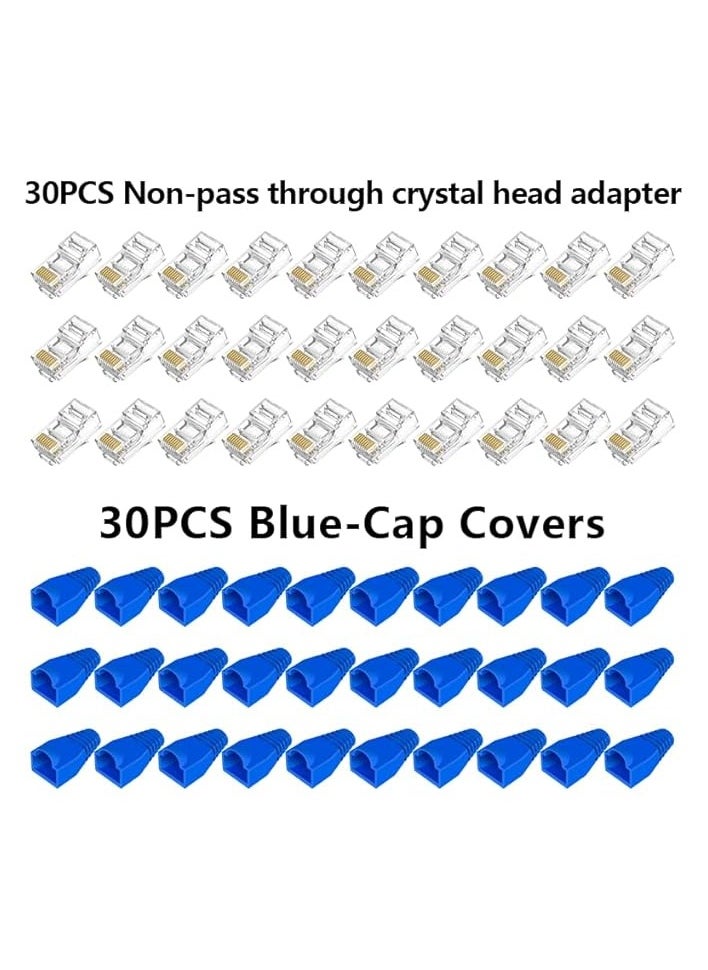بروماس حزمة المكشكش RJ45 Cat6، بما في ذلك 30 قطعة موصل RJ45 Cat6، و30 قطعة غطاء RJ45، و1 اختبار كابل، و1 مكشكش منتج رئيسي  - Image 2