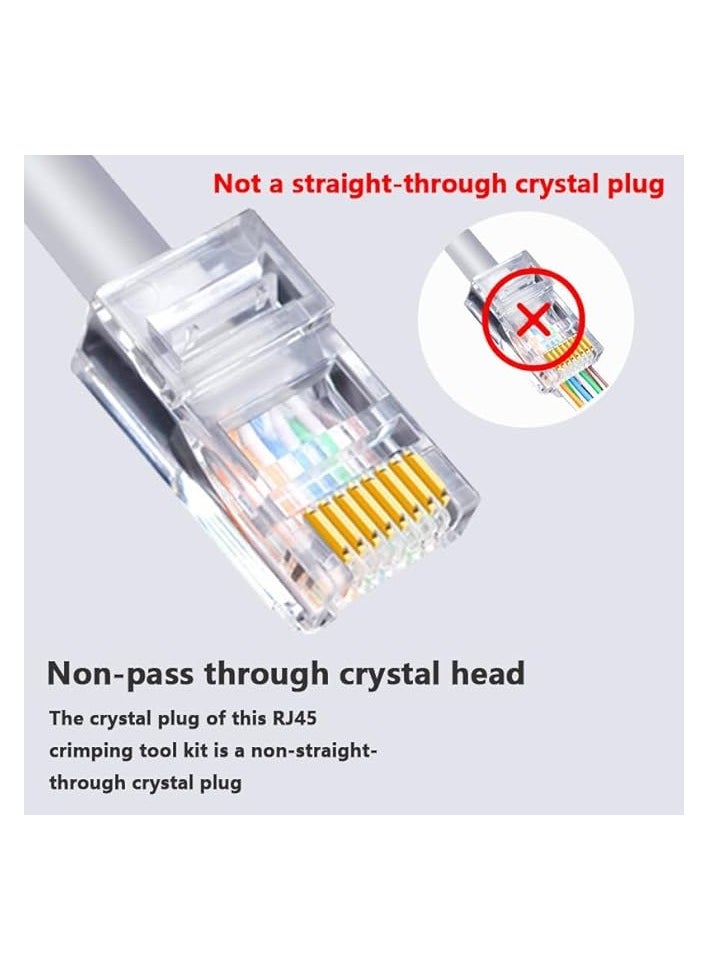 بروماس حزمة المكشكش RJ45 Cat6، بما في ذلك 30 قطعة موصل RJ45 Cat6، و30 قطعة غطاء RJ45، و1 اختبار كابل، و1 مكشكش منتج رئيسي  - Image 3