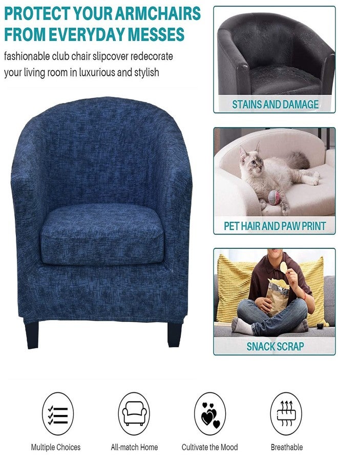 KRFOONN 2 Pieces Club Chair Slipcover Stretch Waterproof Tub Chair Slipcover Armchair Covers Sofa Cover Removable Round Barrel Chair Covers Couch Furniture Protector Cover for Living Room, A43 - Image 5