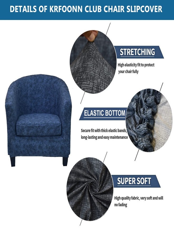 KRFOONN 2 Pieces Club Chair Slipcover Stretch Waterproof Tub Chair Slipcover Armchair Covers Sofa Cover Removable Round Barrel Chair Covers Couch Furniture Protector Cover for Living Room, A43 - Image 2