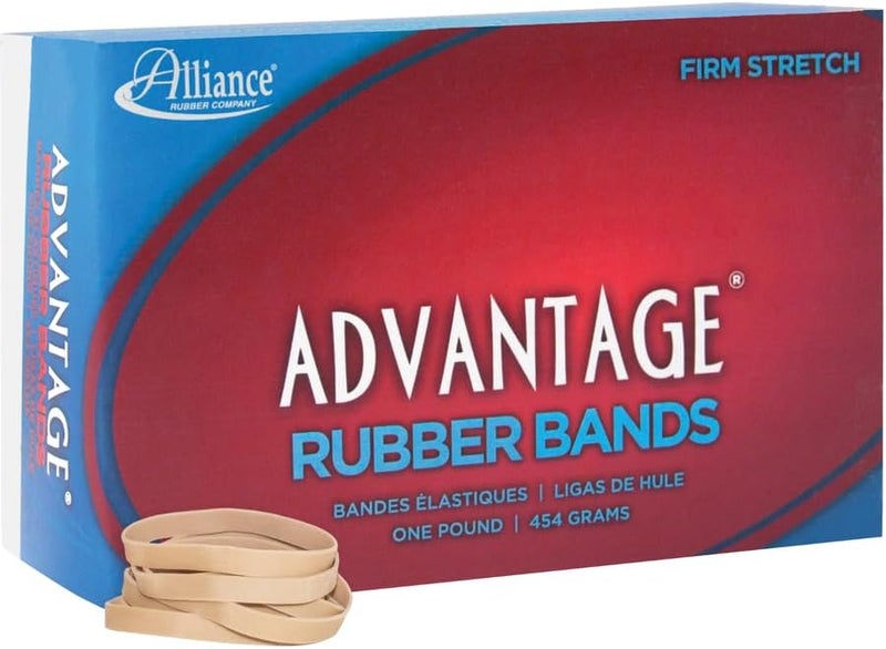 Alliance Rubber 26625 Advantage Rubber Bands Size #62, 1 lb Box Contains Approx. 450 Bands (2 1.27 cm x .64 cm, Natural Crepe) - Image 1