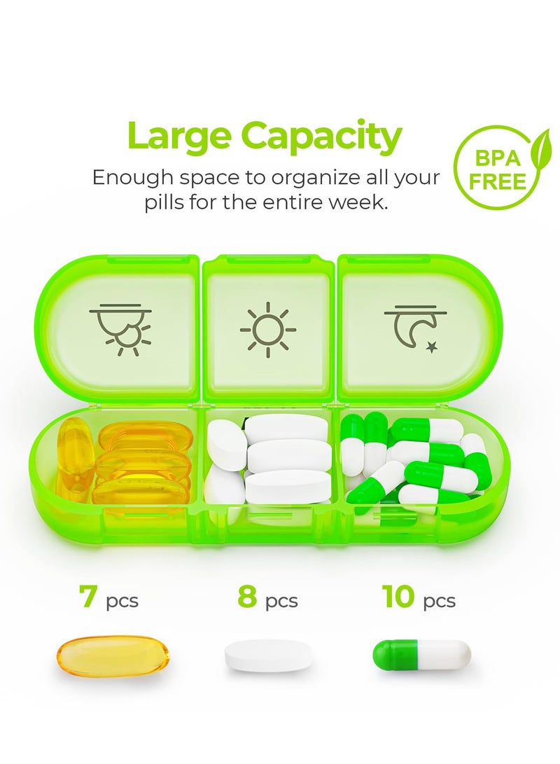 Pill Organizer 3 Times a Day, Large Weekly Pill Case 7 Day, Daily Pill Box with 21 Compartments, Pill Dispenser Supplement Holder for Pills/Vitamin/Fish Oil - Image 3