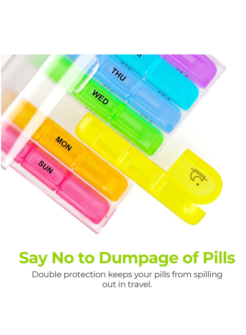 Pill Organizer 3 Times a Day, Large Weekly Pill Case 7 Day, Daily Pill Box with 21 Compartments, Pill Dispenser Supplement Holder for Pills/Vitamin/Fish Oil - Image 5