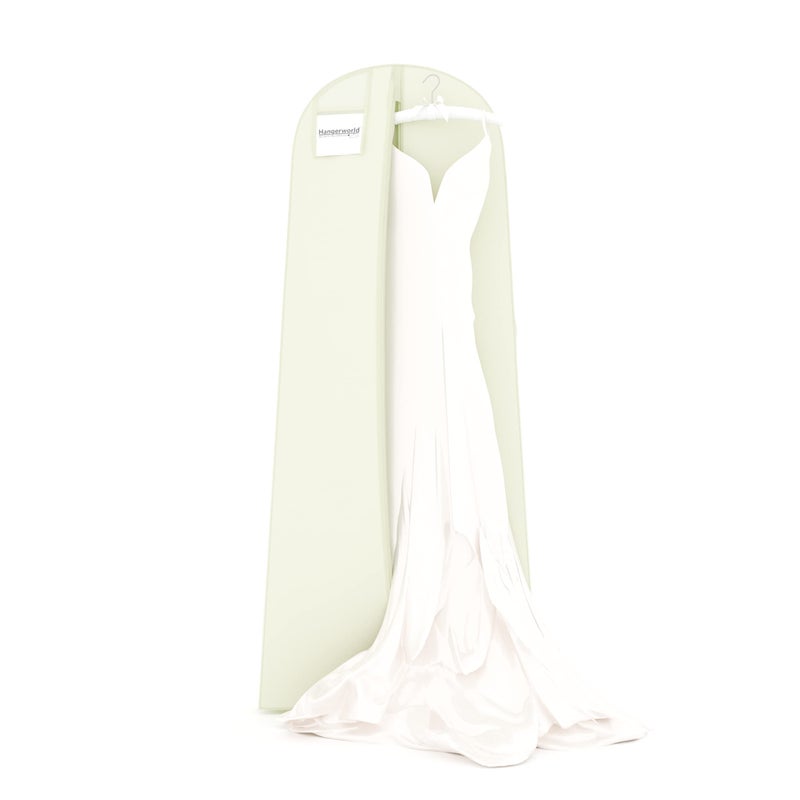 HANGERWORLD 72inch Breathable Wedding Gown Long Dress Hanging Garment Bag Cover for Closet Storage Ivory