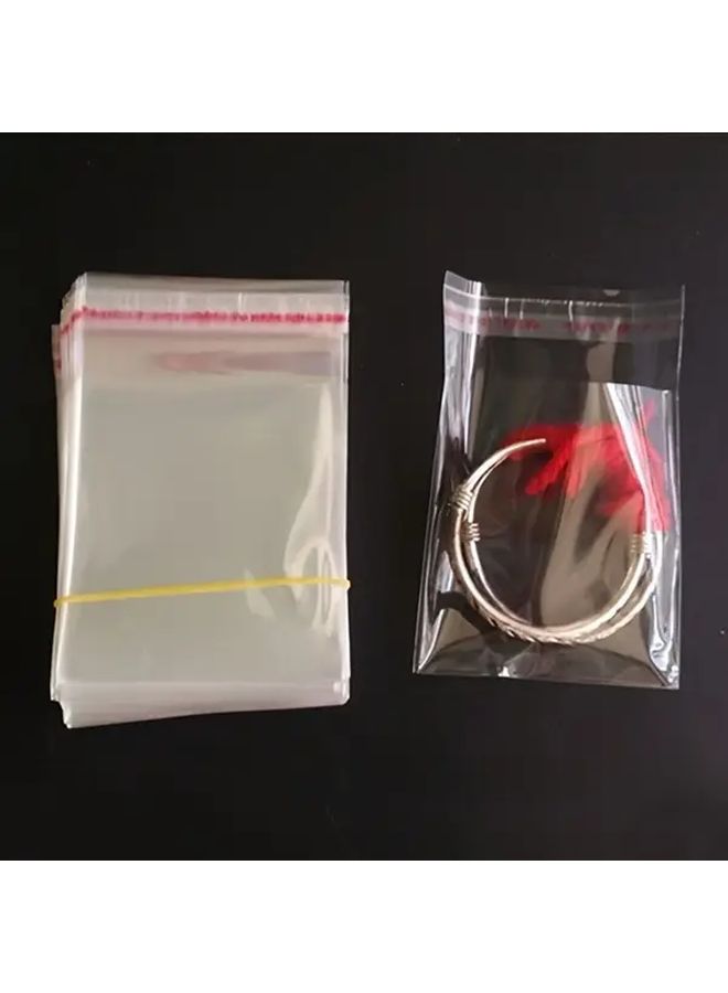 Clear Poly Bags With Hook Loop Closure 12x18cm 100 Pack Disposable Stain Resistant - Image 1
