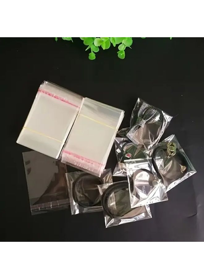 Clear Poly Bags With Hook Loop Closure 12x18cm 100 Pack Disposable Stain Resistant - Image 2