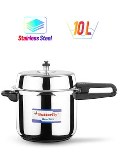BUTTERFLY 10Liters Butterfly BL-10L Durable And Elegant Design Stainless Steel Pressure Cooker With Lid, Induction Compatible Silver  - Image 1