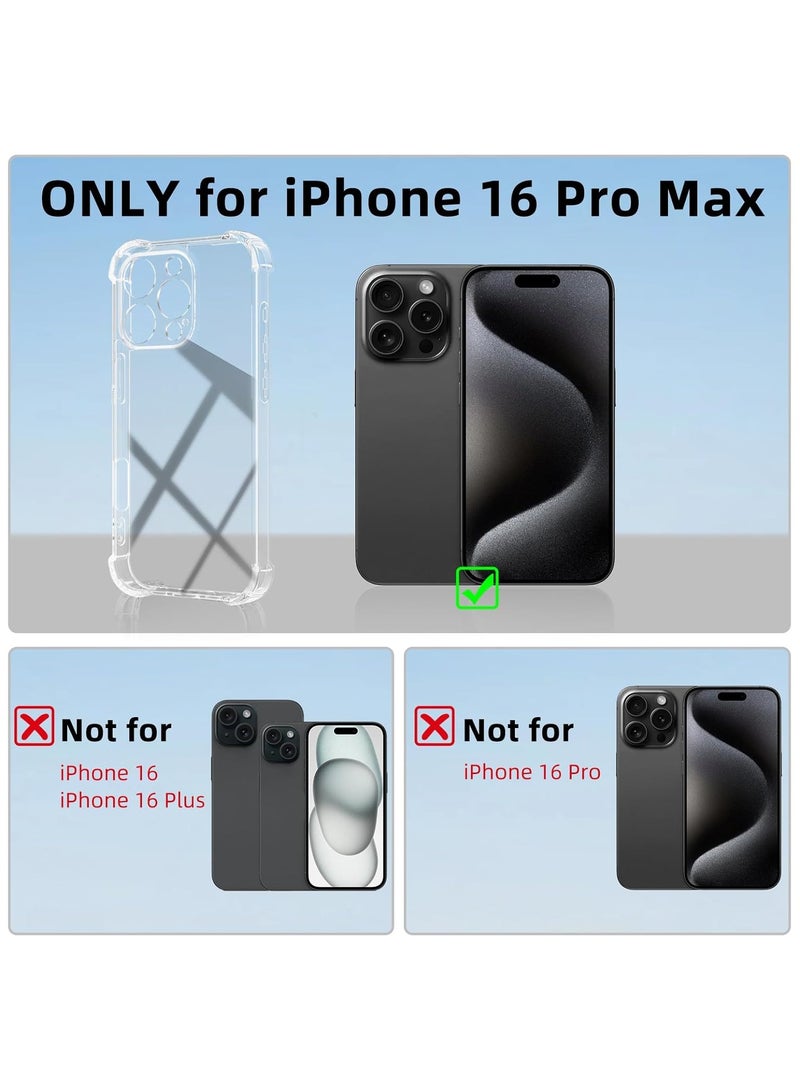 حافظة شفافة كريستالية لجهاز آيفون 16 برو ماكس، غلاف رقيق نحيف من TPU بأربعة زوايا، غلاف واقي شفاف ناعم - Image 2