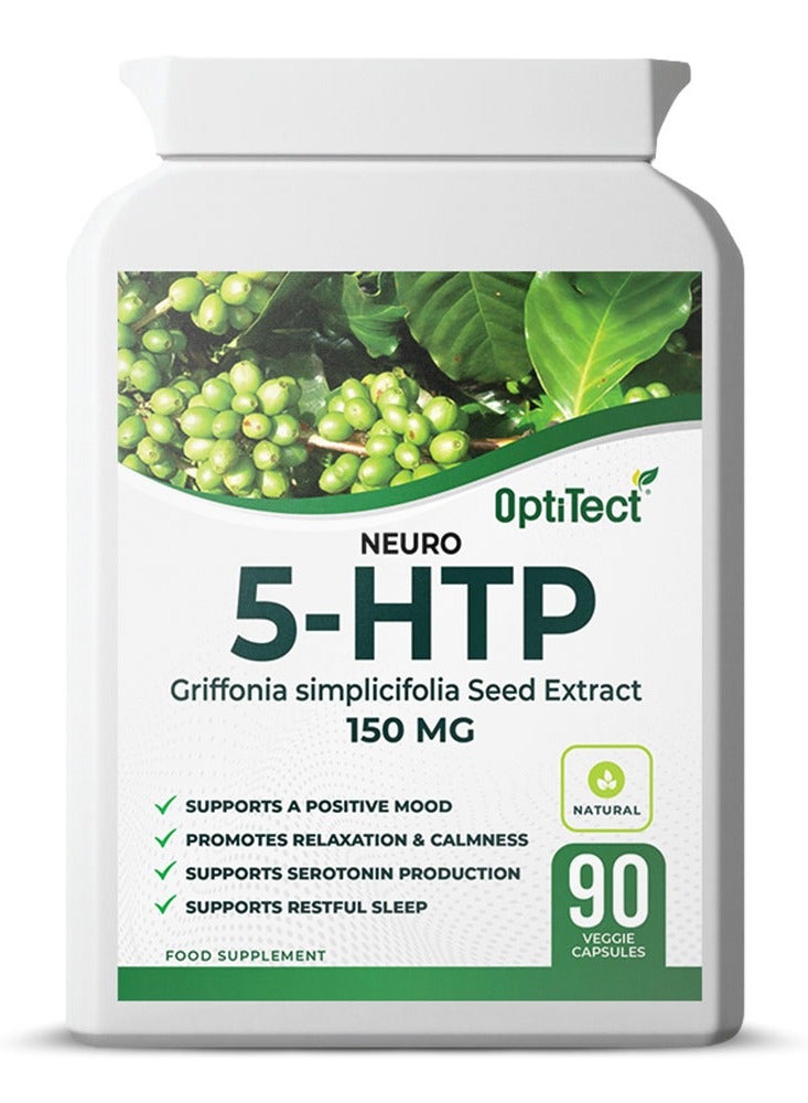 5-HTP 100 ملغ – 90 كبسولة نباتية | يدعم المزاج الإيجابي، الاسترخاء وجودة النوم