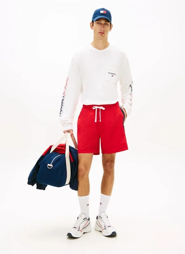 Tommy Jeans Ecru Patch Pocket Relaxed Long Sleeve T-Shirt for Men | Best Price UAE