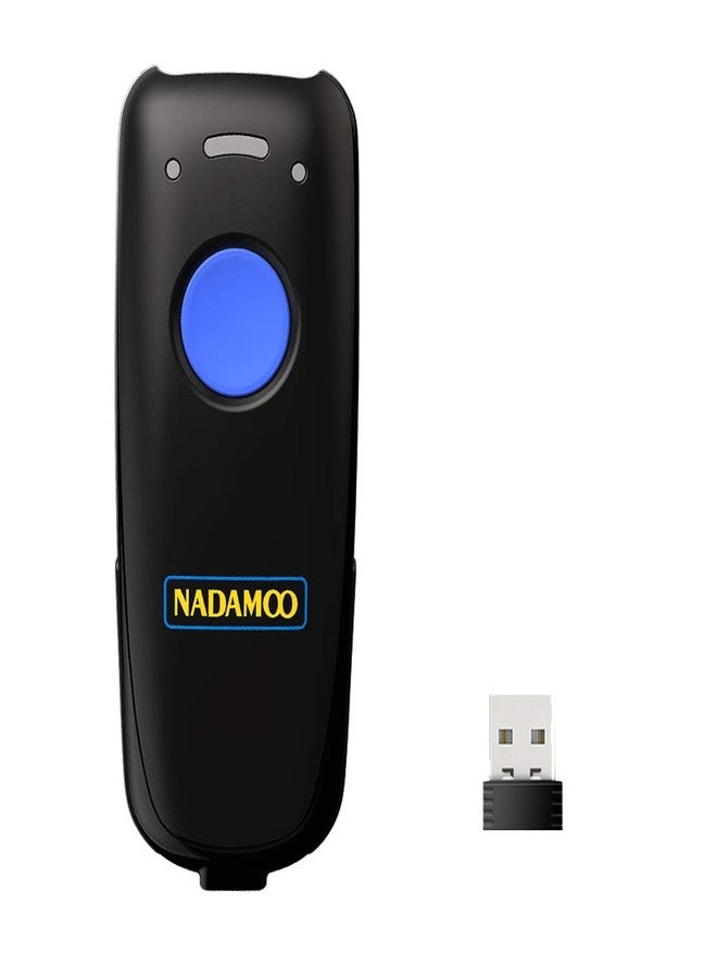 NADAMOO Wireless Barcode Scanner Compatible with Bluetooth Function, 2.4G Wireless & Wired 3-in-1 Bar Code Scanner Portable USB CCD Reader, Work with iPhone iPad Android Windows Mac OS-Dark Blue - Image 1