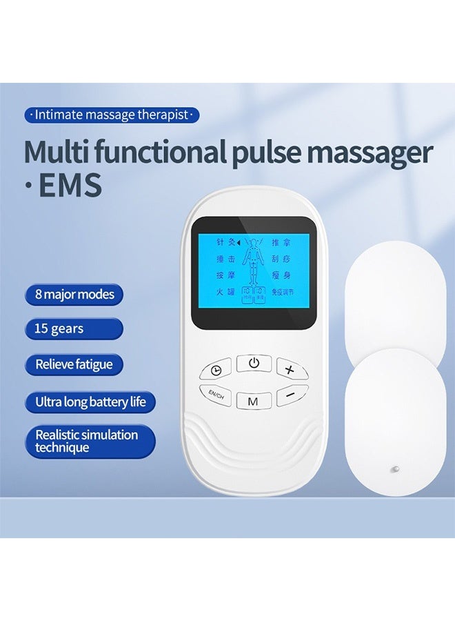Quantum Dual Channel TENS EMS Unit Muscle Stimulato, Electronic Pulse Massager Muscle Massager with 4 Pads, Electric Pulse Massager for Pain Relief - Image 5