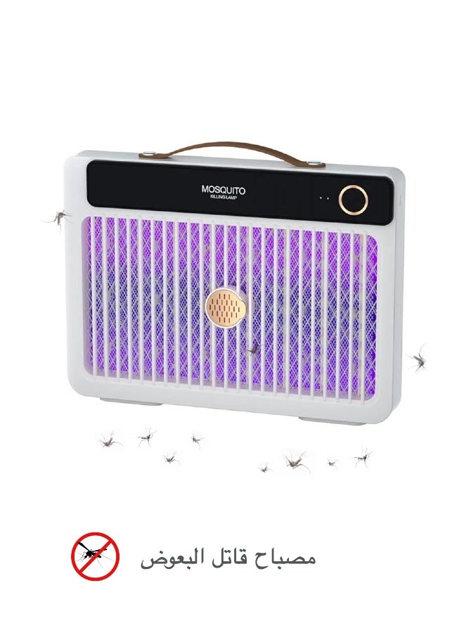 جهاز قتل البعوض قابل للشحن مع ضوء بنفسجي – صامت ومحمول للاستخدام الداخلي والخارجي - Image 1