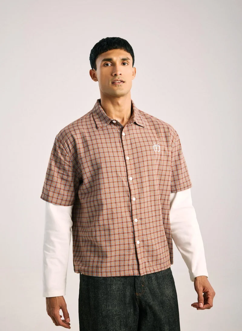 رولو Short Sleeve Button-Up Shirt - Brown
