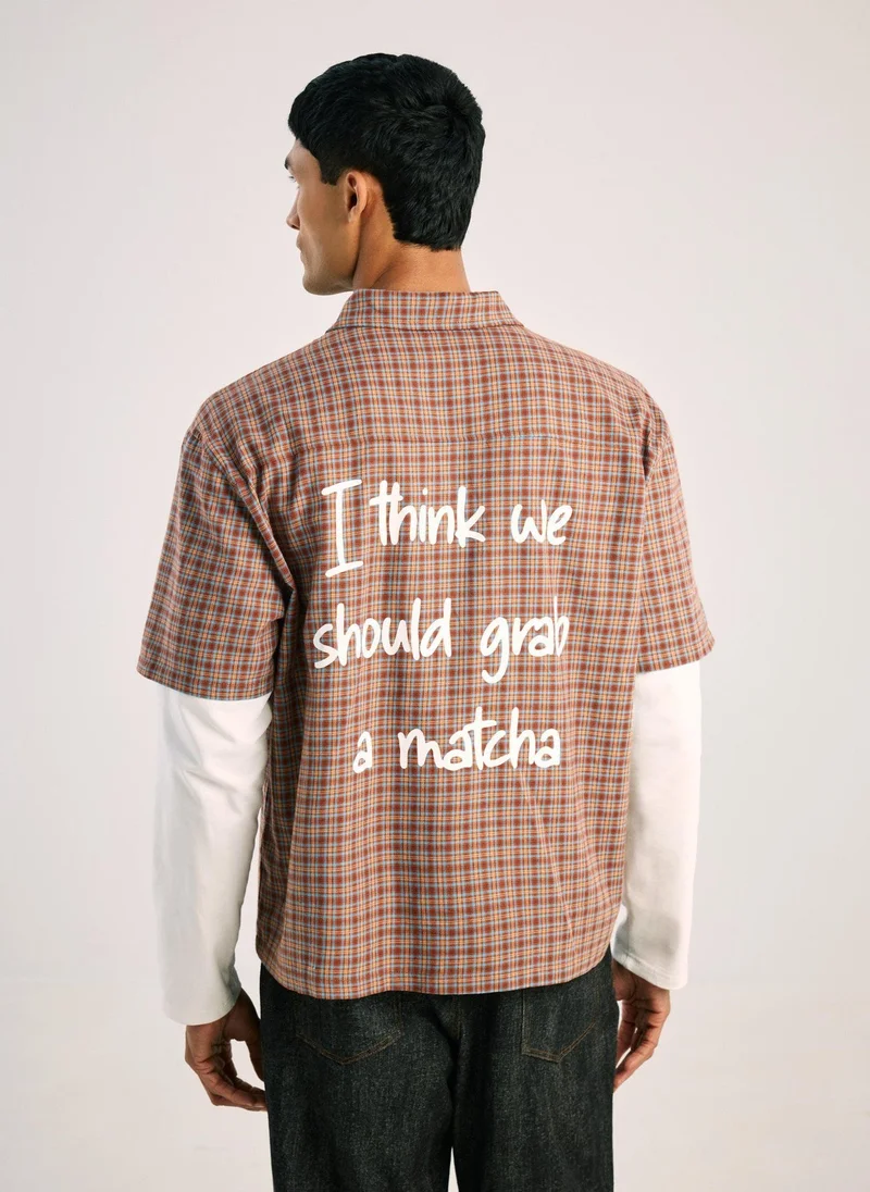 رولو Short Sleeve Button-Up Shirt - Brown