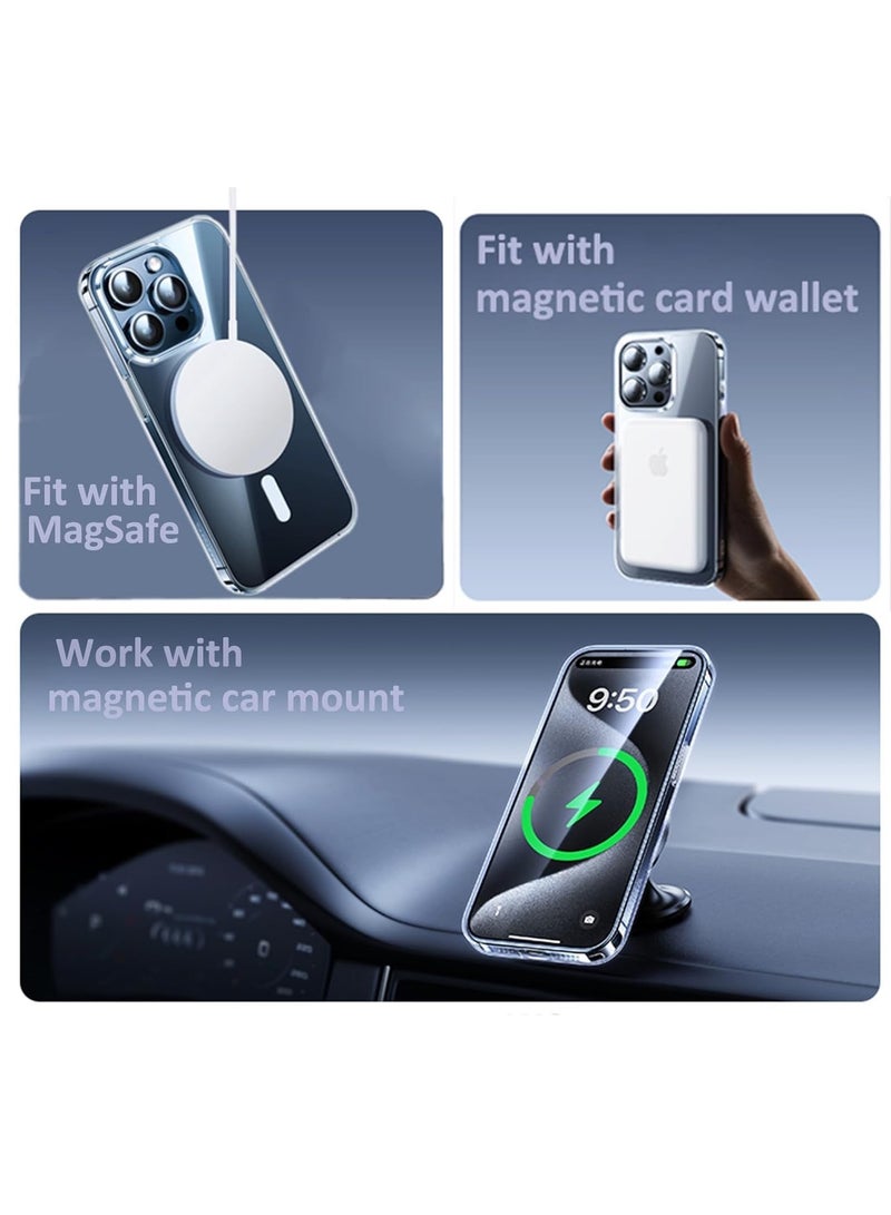 DUSALA IPhone 15 Case Camera Control Compatible with MagSafe Shockproof Military-Grade Protection Magnetic Phone Case for iPhone 15 Classic Hybrid Case Clear - Image 2