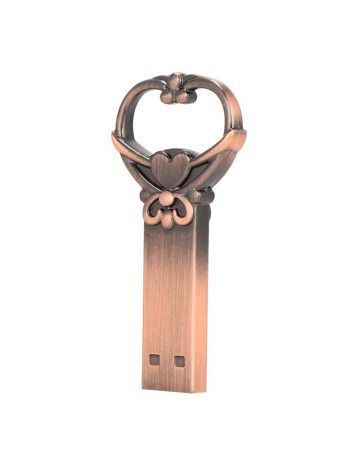 Thoraya USB Flash Memory Stick High Speed Flash Drive Flash Drive Thumb Drive Retro Heart Key Shape Memory Stick Gift 1GB  - Image 2