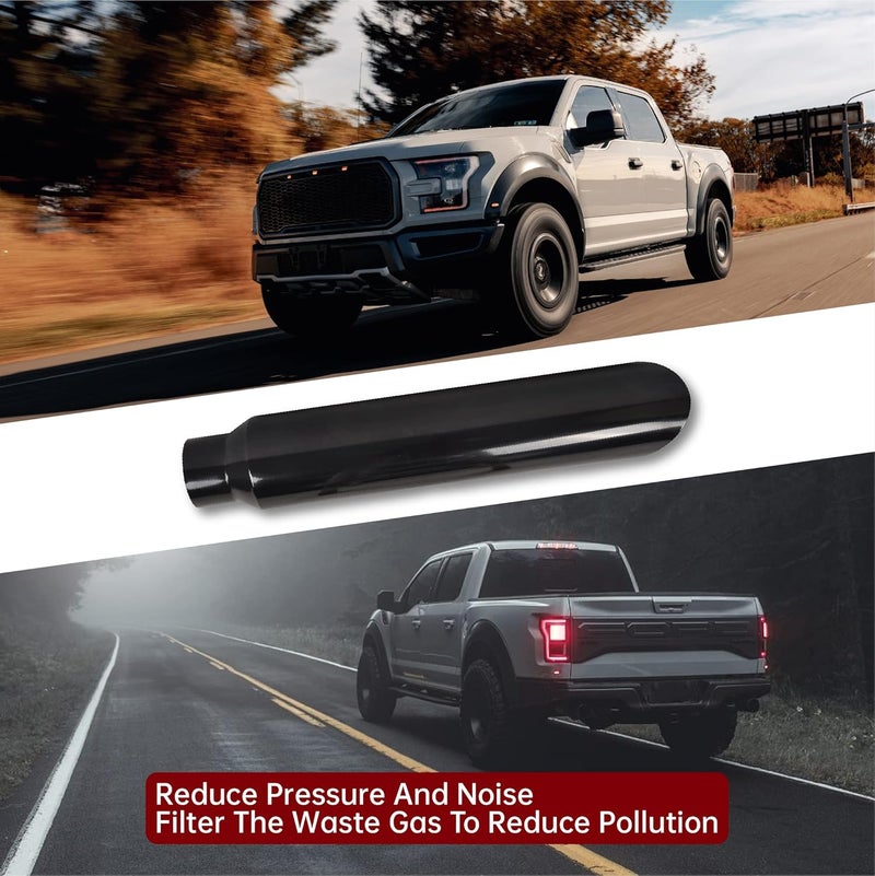 FGJQEFG 4 Inch Inlet 8 Inch Outlet Gloss Black Stainless Steel Miter Cut Diesel Exhaust Stack - Image 4