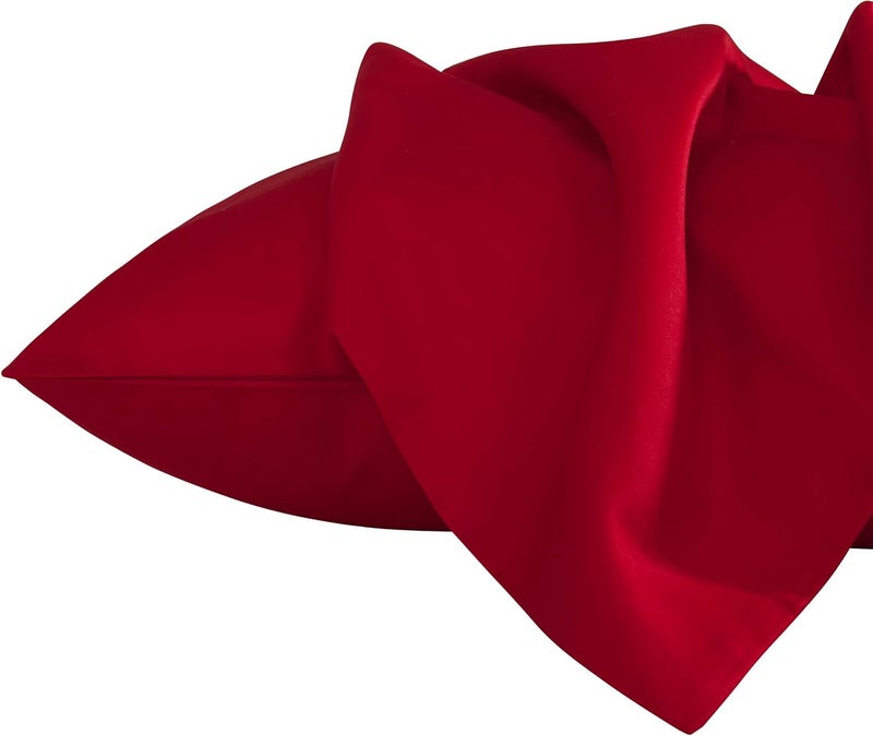 NTBAY Egyptian Cotton Toddler Pillowcases - Set of 2 - Travel Pillow Cases - 500 Thread Count Cotton 13x18 Pillow Covers - Envelope Closure Nursery Pillowcases, 13x18 Inches, Red - Image 3
