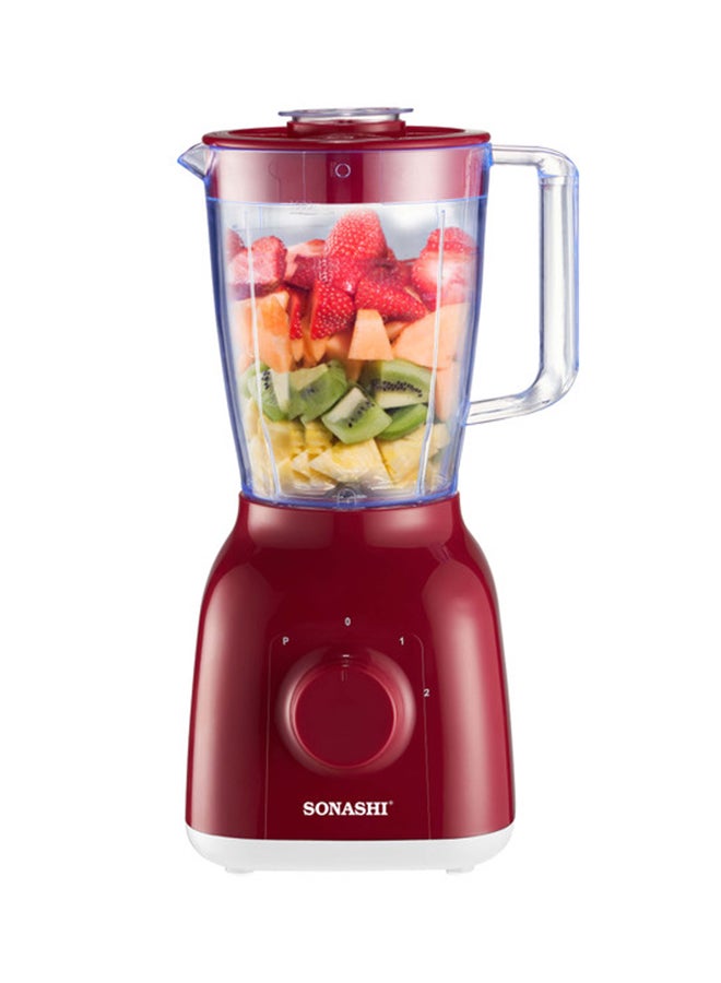 SONASHI 2 In 1 Blender With 2 Speed Setting And Pulse - Spice Grinding, Smoothie Making And Juicing 350-650 Watts | Unbreakable Blender Jars With Stainless Steel Blades | Safety Lock System 1.25 L 650 W SB-144NR Red - Image 4