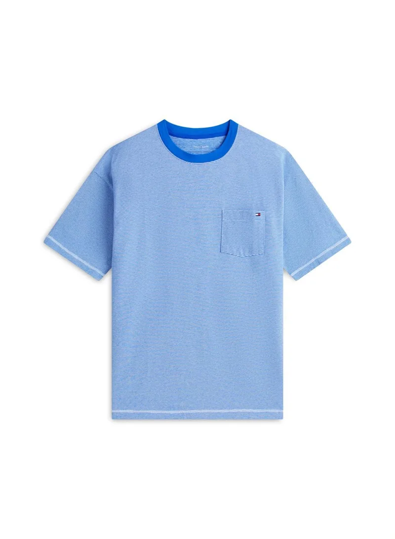 Tommy Hilfiger Timeless Cobalt Mini Stripe Original Stripe Lounge T-Shirt for Men | Best Price UAE