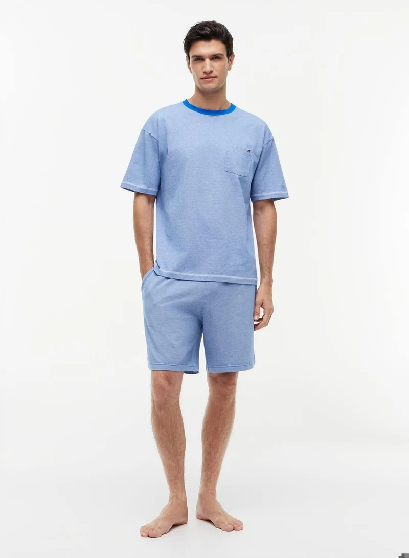 Tommy Hilfiger Timeless Cobalt Mini Stripe Original Stripe Lounge T-Shirt for Men | Best Price UAE