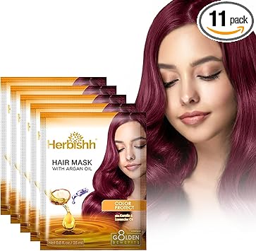 Herbishh قناع شعر الأركان من هيربيش عميق الترطيب في أكياس لصحة شعر مغذى أكثر خالي من الكبريتات وخالي من البارابين مناسب للسفر 25 مل × 5 - Image 1